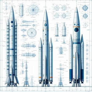 There Are Three Space Rockets In The Image