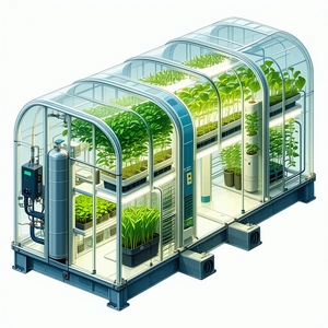 The Image Is A Drawing Of A Greenhouse Filled With Various Plants