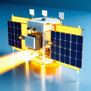 A Small Spacecraft Is Shown In A Close-up View