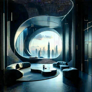 Futuristic Innovation Hub With Image, There
