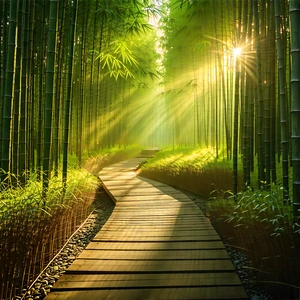 Nature Blender Artwork: Path through bamboo grove