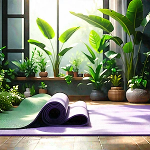 Lifestyle Hdr Photography: Wellness Scene With Yoga Mat And Plants With Image, There