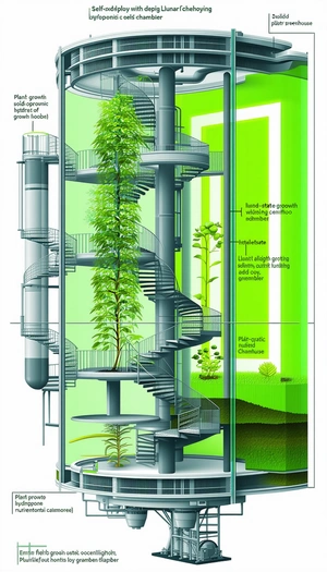 A Large Plant Is Growing In A Spiral Staircase, Surrounded By Other Plants