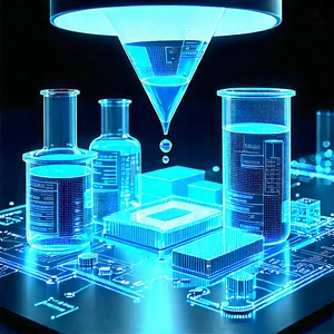 Financial Technology In Modern Laboratory With Futuristic Scene