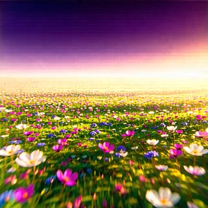 Nature Infographic Style: Wildflowers In Sunlit Clearing With Beautiful Field