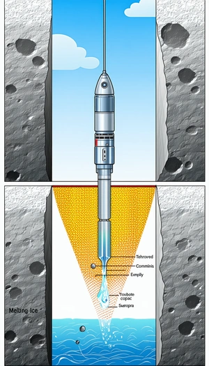 A Space Shuttle With A Long, Thin, And Blue-colored Rocket Attached To The Side Of It