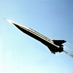 A Jet Is Flying Through The Sky, Leaving A Trail Of Smoke Behind It