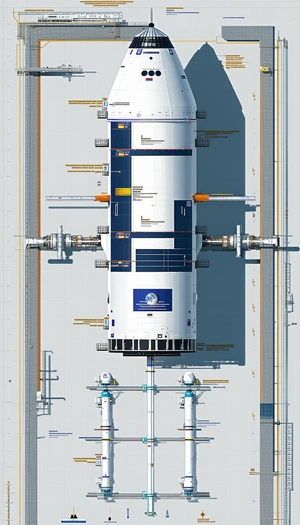 A Large White Space Shuttle Is Parked In A Hangar