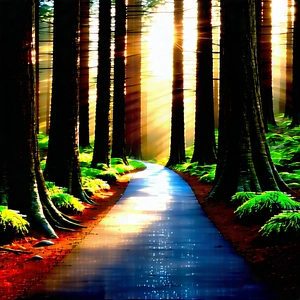 Nature Hdr Photography: Path Through Redwood Forest With Serene Forest