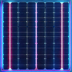 Solar Panel With Neon Accents With Solar Panel