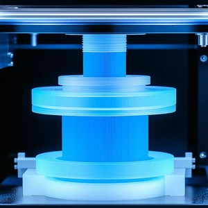 A Blue Plastic Object Is Sitting On A Table
