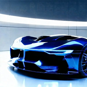 Automotive Technology In Tech Office With Blue Sports
