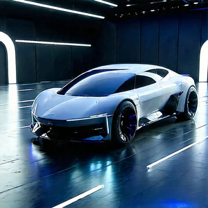 Innovative Electric Vehicle (design:1.37) With Futuristic Parked