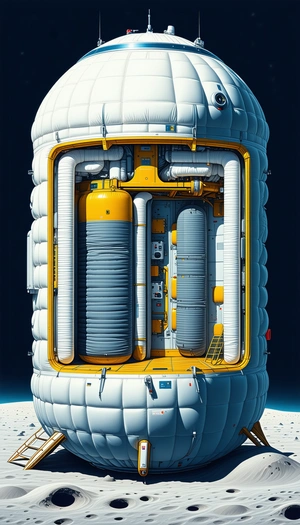 The Image Is A Computer-generated (cgi) Drawing Of A Large White Cylinder With A Yellow Interior