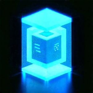 Quantum computer with blue light (glow:1.23)