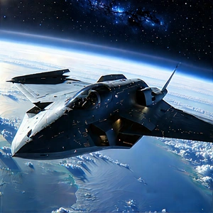 Aerospace Technology In Design Studio With Futuristic Spacecraft