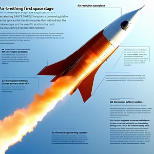 A Rocket Is Shown In A Diagram, With The Words "air-breathing First Stage" Written Above It