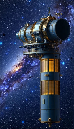 A Large, Futuristic-looking Space Station With A Dome-shaped Structure