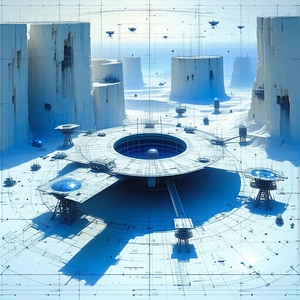 In This Futuristic Scene, A Large White Spacecraft Is Docked At A Space Station