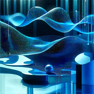 Tech Advertising Photography: Machine Learning Visualization With Blue White