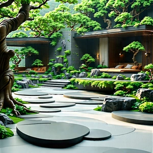 Tech Tilt-shift Photography: Digital Transformation Visualization With Beautiful Garden