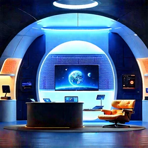 Futuristic Tech Startup Office With Image, There