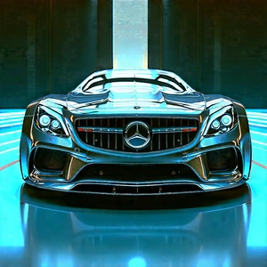 Automotive Technology In Modern Laboratory With Silver Mercedes