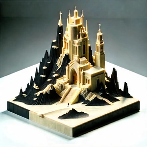 3d Printer With Laser Scanning With Model Castle