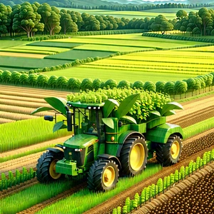 Agricultural Technology In Design Studio With Large Green
