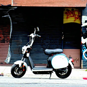 Urban Landscape Photography: City Electric Scooter In Arts District With White Black