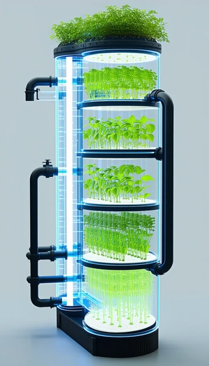 A Large, Multi-layered Plant Growth System, Which Is Filled With Various Plants