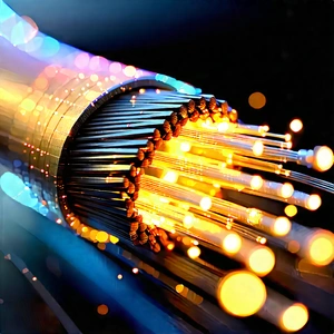 Close-up Of Fiber Optic Cables With Close-up Large,