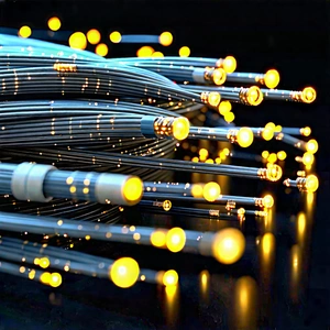 Close-up Of Fiber Optic Cables With Close-up Bunch