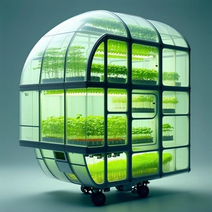 A Large, Round, Glass-walled Structure That Houses A Variety Of Plants