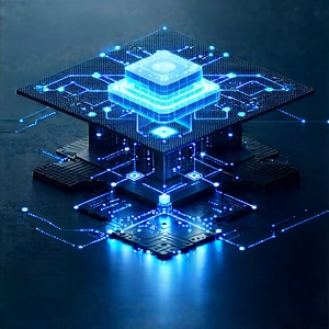 Blockchain Network Visualization With Blue White