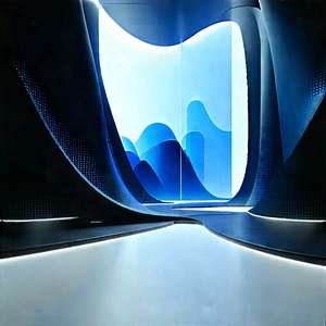 (futuristic:1.37) Tech Startup Office With Large, Open