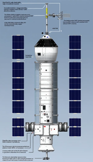 A Large Spacecraft Is Shown In A Blue Background