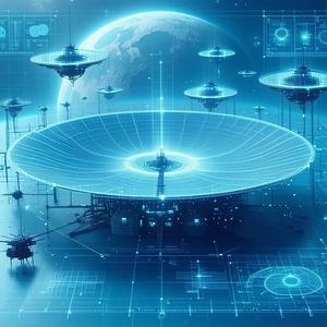 In The Image, There Is A Large, Blue, Circular Structure With A Dome-like Shape