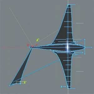 The Image Is A Blueprint Of A Large Airplane Wing
