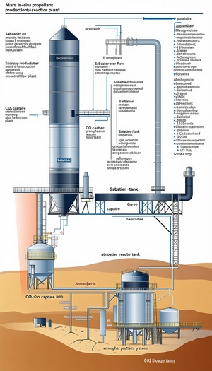 The Image Is A Diagram Of A Chemical Plant, Showing The Process Of Creating A Product