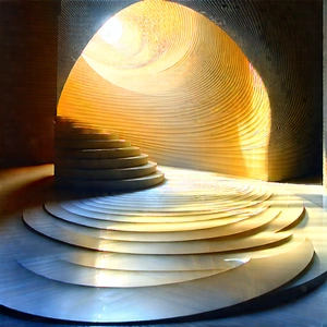 Abstract Landscape Photography: Spirals With Refracted Light With Spiral Staircase