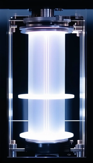 A Large, White, Cylindrical Object That Appears To Be A Light Fixture