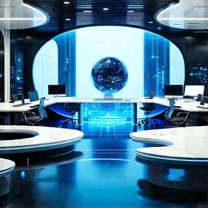 (futuristic:1.25) Tech Startup Office With Futuristic Office