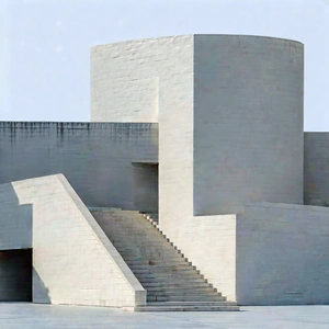Abstract Architectural Photography: (minimalist:1.22) Exploration With Geometric Shape With Large White