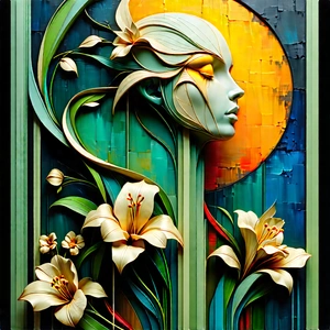 Abstract Art Nouveau Style: Discord represented through textural contrasts