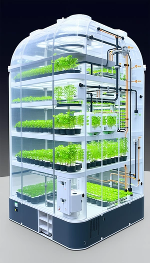 A Large, Multi-level Greenhouse Filled With Various Plants