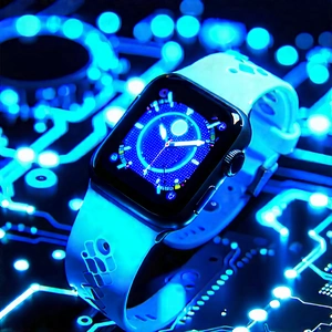 Smart Watch With Glowing Screen With Blue Watch