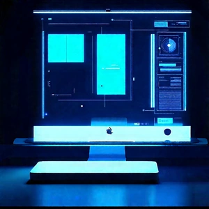 Futuristic (digital:1.12) workspace