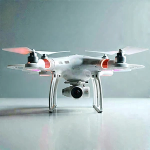 Tech Architectural Photography: Drone With User Interface With White Drone