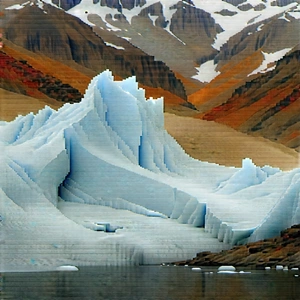 Nature Architectural Photography: Glacier in autumn colors